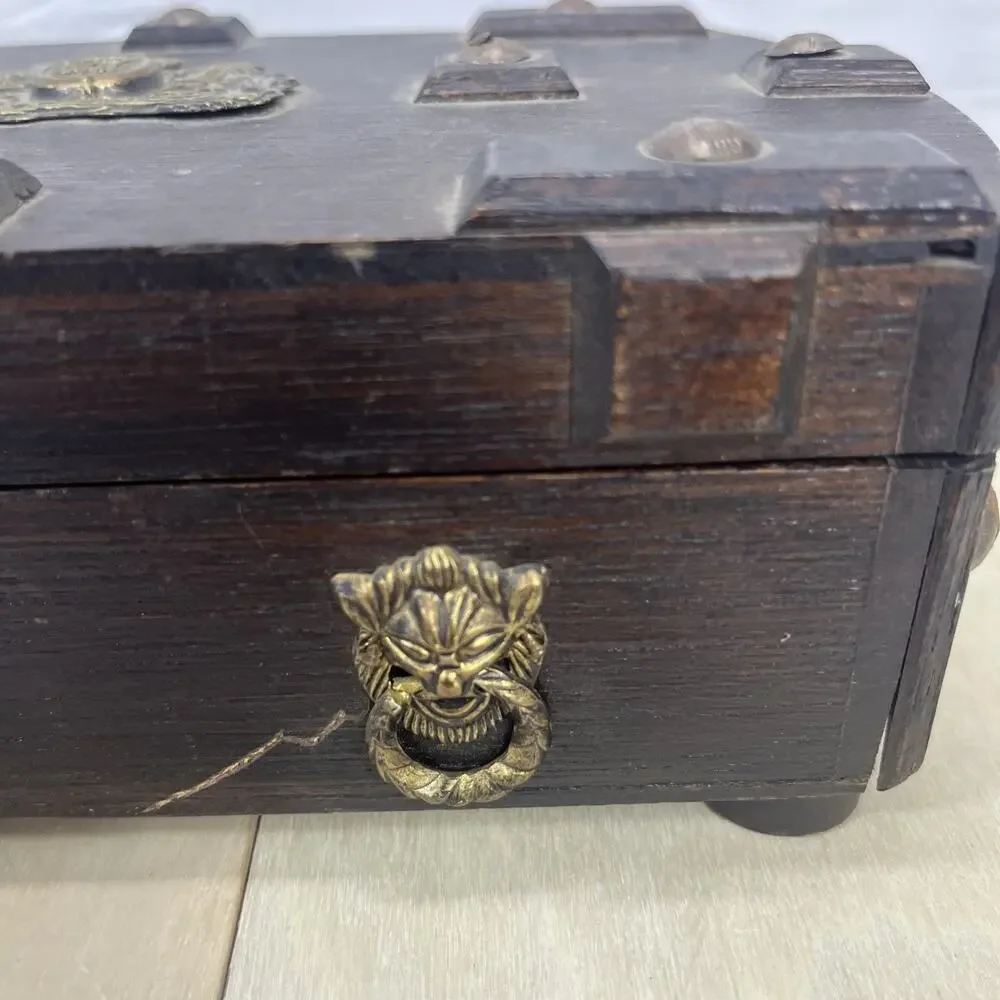 Vintage S. Sper Bijou Valet Jewelry Box Wooden Red Interior